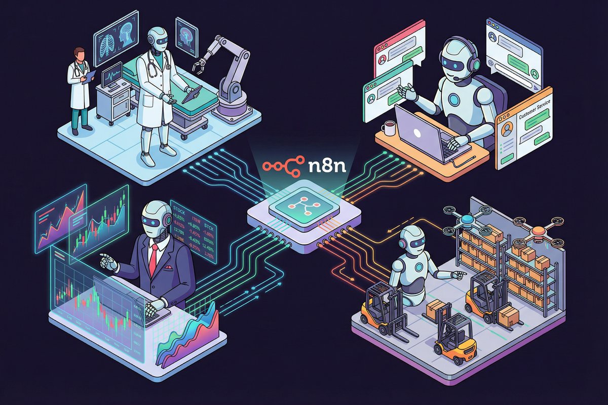 n8nで構築するAIエージェント活用事例：業界別実践ガイド