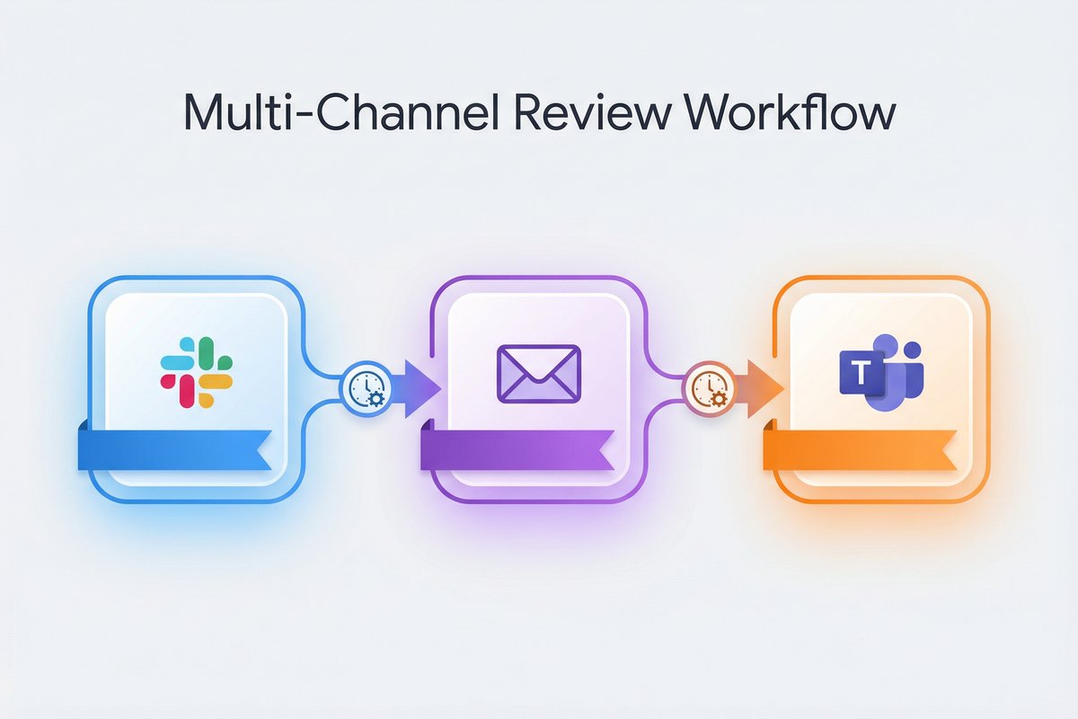 複数チャネルを経由する複雑な承認プロセス